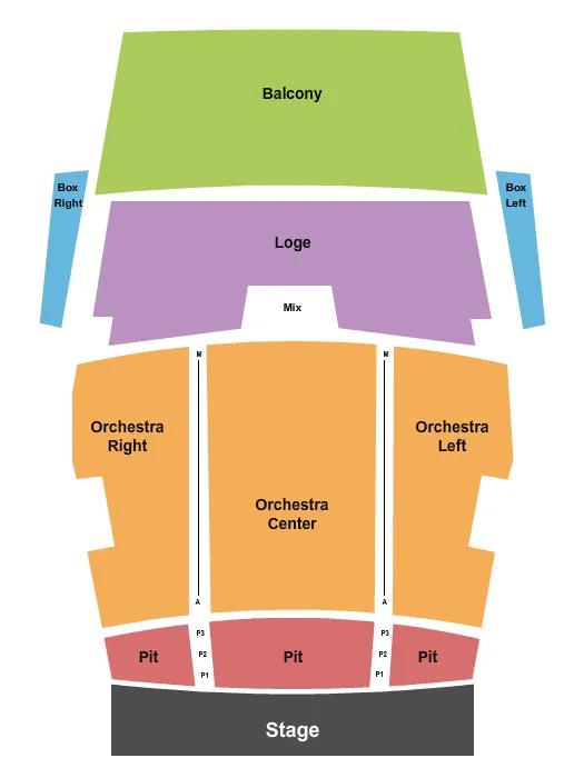 FEDERAL WAY PERFORMING ARTS EVENTS CENTER ENDSTAGE Seating Map Seating Chart