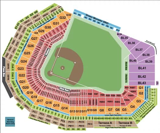 BASEBALL Seating Map Seating Chart