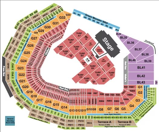 NOAH KAHAN Seating Map Seating Chart