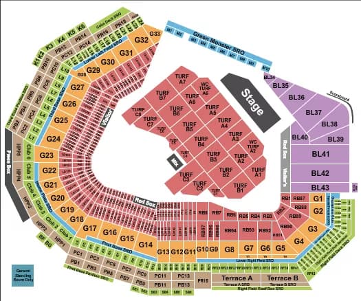 ZAC BROWN BAND Seating Map Seating Chart