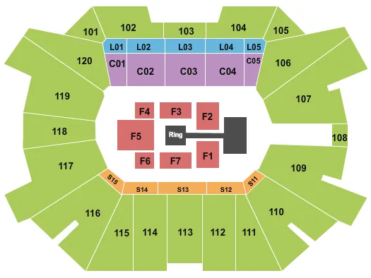 ALL ELITE WRESTLING Seating Map Seating Chart