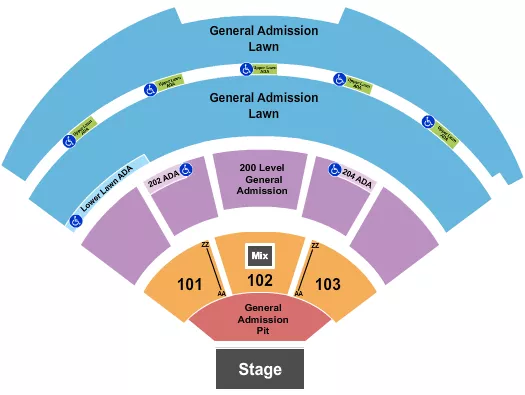 GA PIT 200LAWN RSV100 Seating Map Seating Chart