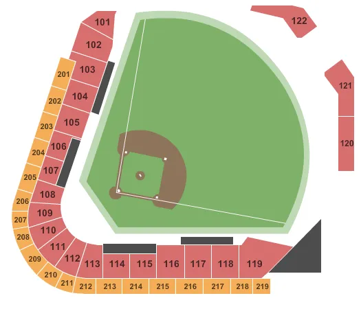 FIFTH THIRD FIELD TOLEDO BASEBALL Seating Map Seating Chart