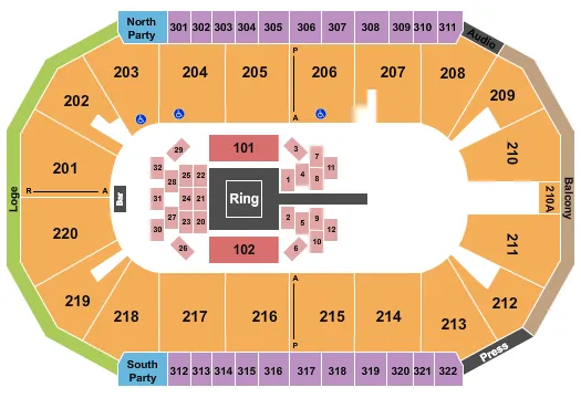 BOXING Seating Map Seating Chart