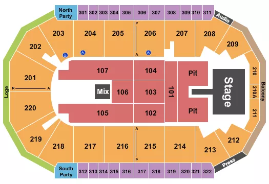 ENDSTAGE GA PIT Seating Map Seating Chart