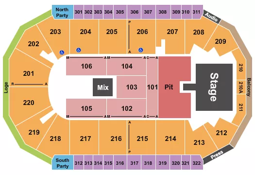 ENDSTAGE PIT 3 Seating Map Seating Chart