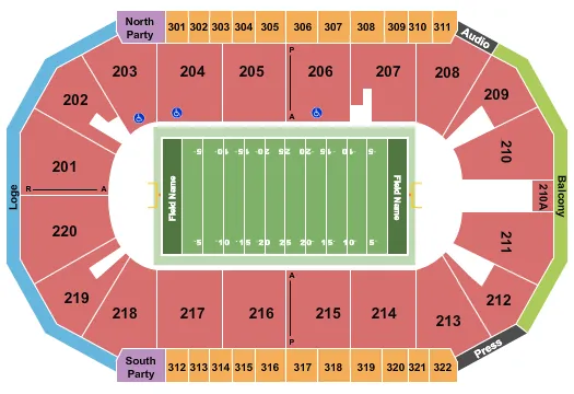 FOOTBALL Seating Map Seating Chart