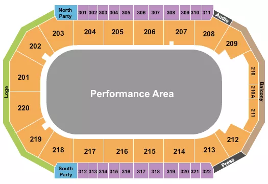 TOUGHEST MONSTER TRUCK TOUR Seating Map Seating Chart