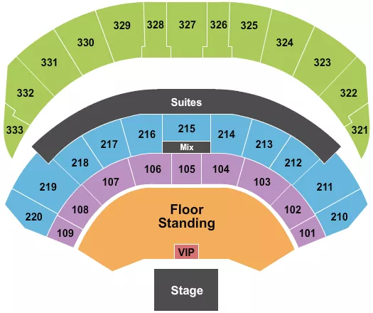 ENDSTAGE GA VIP Seating Map Seating Chart
