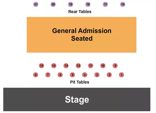 GA PIT TABLES 2 Seating Map Seating Chart