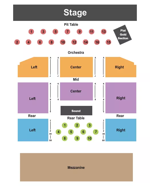 RESERVED TABLES 2 Seating Map Seating Chart