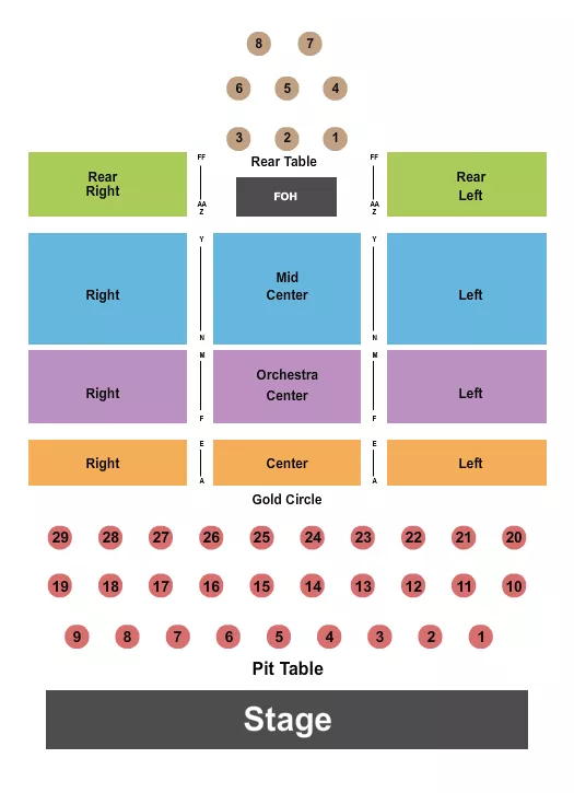 RESERVED TABLES 4 Seating Map Seating Chart