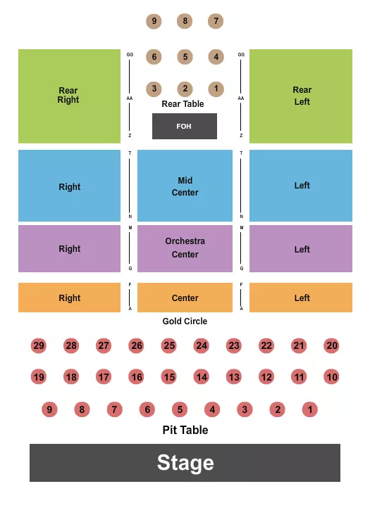 RESERVED TABLES 5 Seating Map Seating Chart