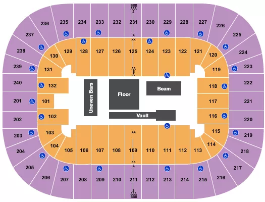 GYMNASTICS Seating Map Seating Chart