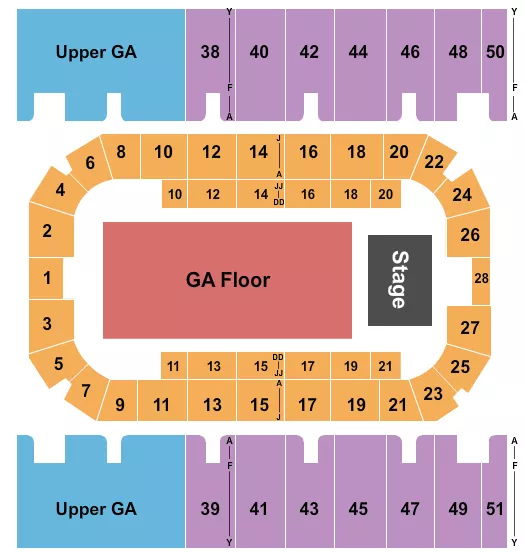 ENDSTAGE GA FLOOR 3 Seating Map Seating Chart