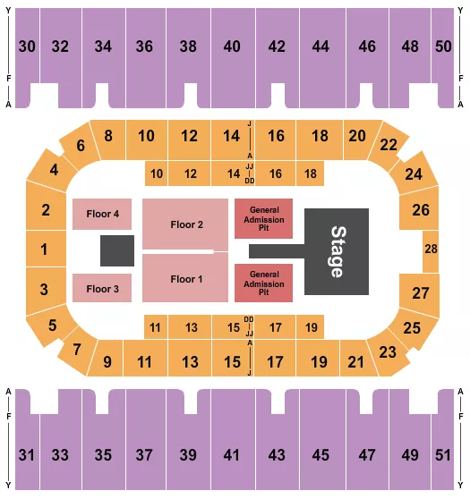 LUKE BRYAN Seating Map Seating Chart