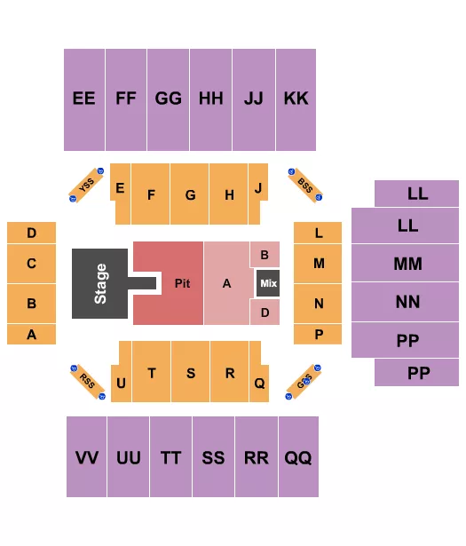 BRANTLEY GILBERT Seating Map Seating Chart