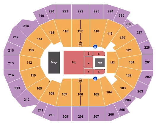 ENDSTAGE PIT Seating Map Seating Chart