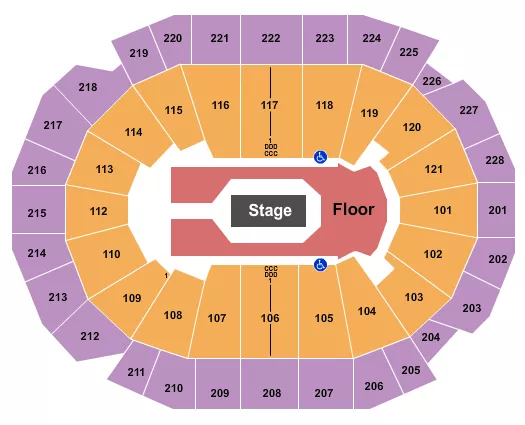 CENTER STAGE GA FLOOR Seating Map Seating Chart