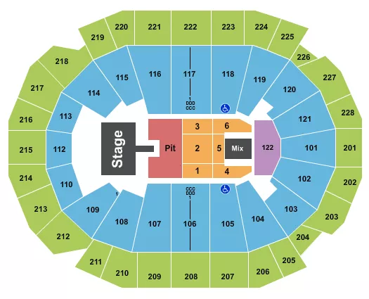 ENDSTAGE PIT W CATWALK Seating Map Seating Chart