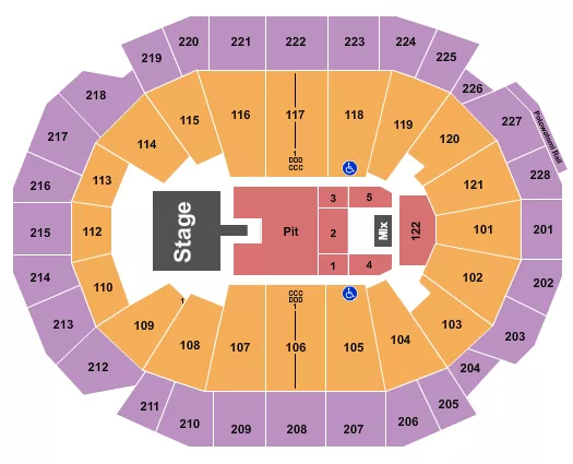 ENDSTAGE PIT W CATWALK 2 Seating Map Seating Chart