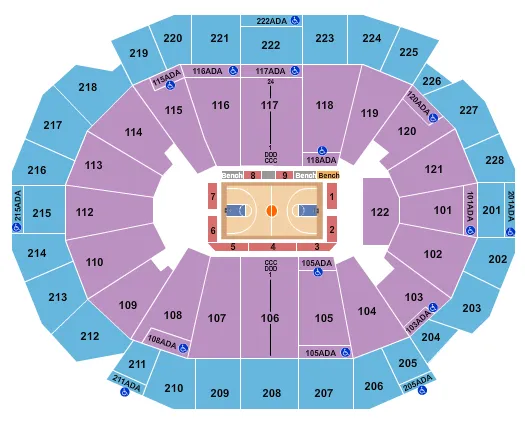 BASKETBALL GLOBETROTTERS Seating Map Seating Chart