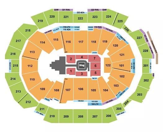 WWE Seating Map Seating Chart