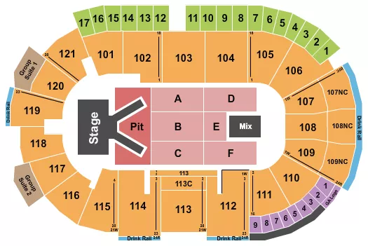 PHIL WICKHAM Seating Map Seating Chart