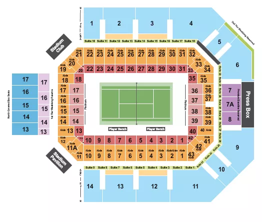 TENNIS Seating Map Seating Chart