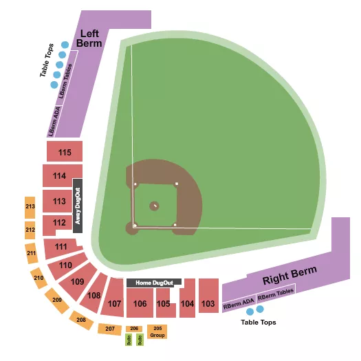 BASEBALL Seating Map Seating Chart