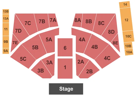 END STAGE Seating Map Seating Chart