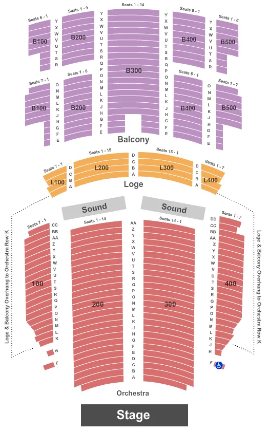END STAGE Seating Map Seating Chart