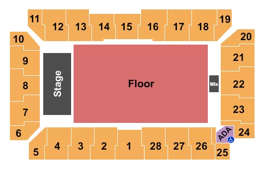 ENDSTAGE GA FLOOR Seating Map Seating Chart
