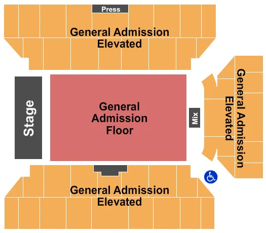 GA FLOOR GA ELEVATED Seating Map Seating Chart