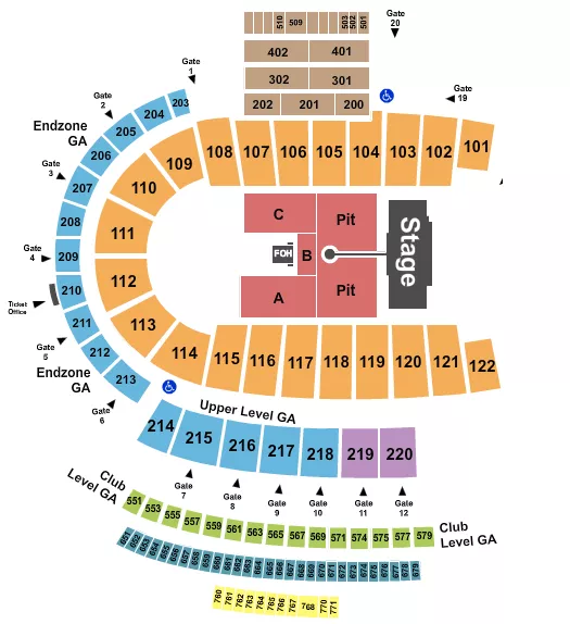 ENDSTAGE GA PIT 2 Seating Map Seating Chart