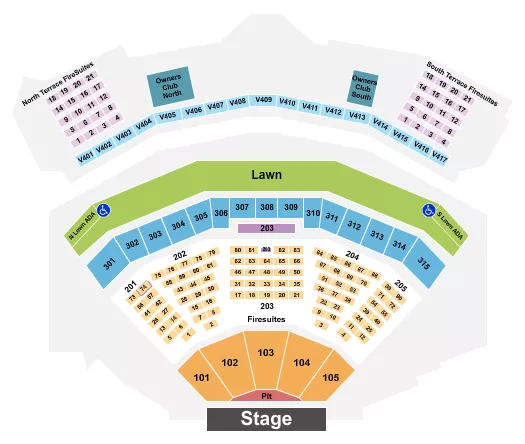 FORD AMPHITHEATER COLORADO SPRINGS ENDSTAGE GA PIT Seating Map Seating Chart