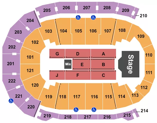 FORD CENTER IN ENDSTAGE 6 Seating Map Seating Chart