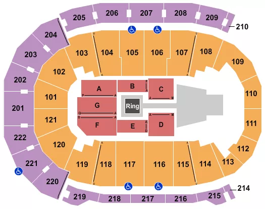 FORD CENTER IN WWE 2 Seating Map Seating Chart