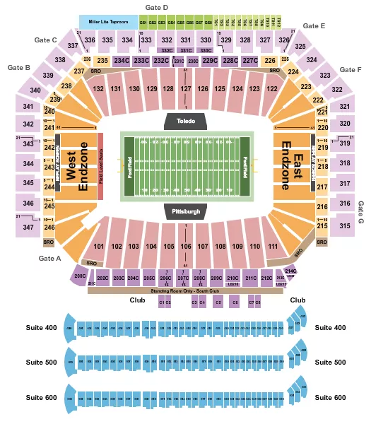FOOTBALL BOWL GAME Seating Map Seating Chart
