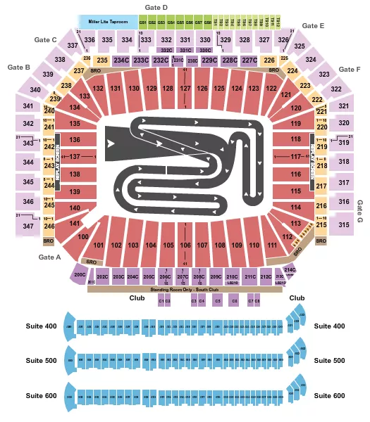 AMA SUPERCROSS Seating Map Seating Chart