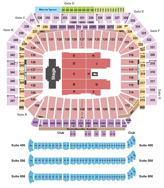 BILLY JOEL Seating Map Seating Chart