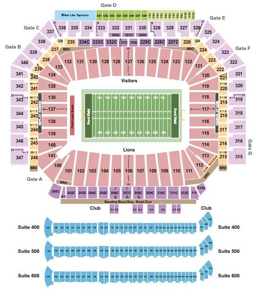 FOOTBALL 2 Seating Map Seating Chart