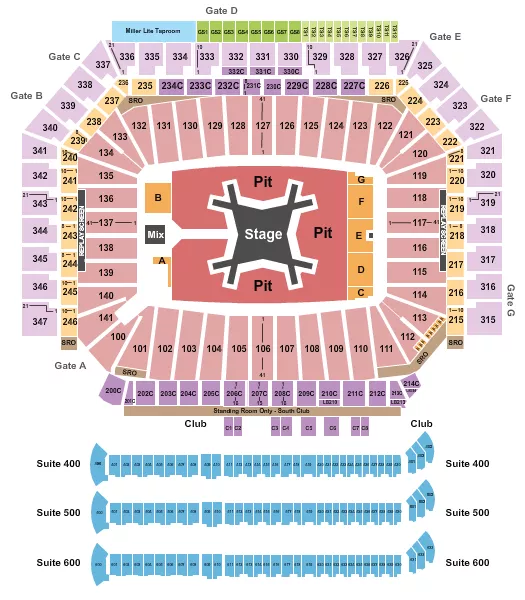 LUKE COMBS Seating Map Seating Chart
