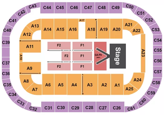 PHIL WICKHAM Seating Map Seating Chart