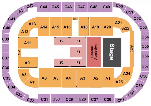 THREE DAYS GRACE Seating Map Seating Chart