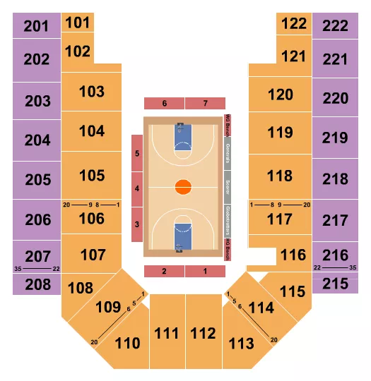 BASKETBALL GLOBETROTTERS Seating Map Seating Chart