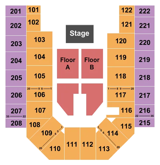 GABRIEL IGLESIAS Seating Map Seating Chart