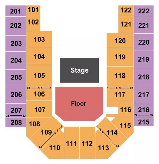 HALF HOUSE GA 2 Seating Map Seating Chart
