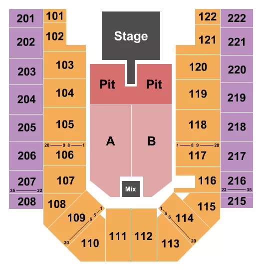 PARKER MCCOLLUM Seating Map Seating Chart