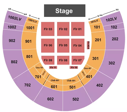 ENDSTAGE Seating Map Seating Chart